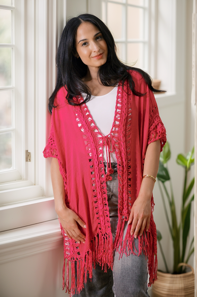 Fuchsia Flow Cardigan-Authentically Radd Women's Online Boutique in Endwell, New York