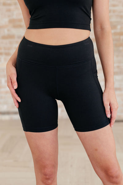 Getting Active Biker Shorts in Black-Athleisure-Authentically Radd Women's Online Boutique in Endwell, New York
