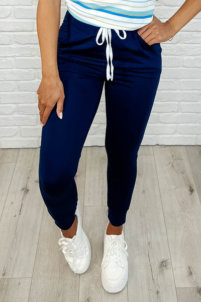 Giving the Run Around Joggers in Navy-Womens-Authentically Radd Women's Online Boutique in Endwell, New York