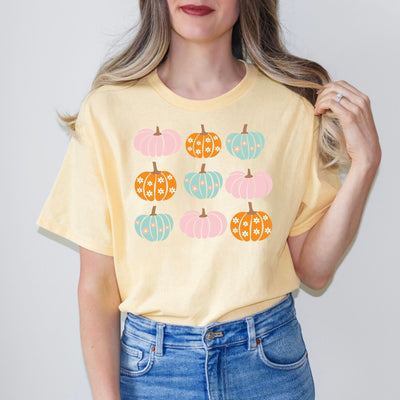 Cheerful Pumpkin Graphic Tee-Womens-Authentically Radd Women's Online Boutique in Endwell, New York