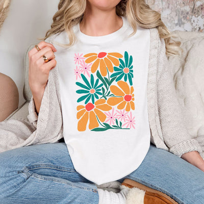 Abstract Floral Graphic Tee-Womens-Authentically Radd Women's Online Boutique in Endwell, New York