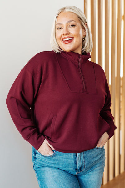 Handle That Half Zip Pullover-Tops-Authentically Radd Women's Online Boutique in Endwell, New York