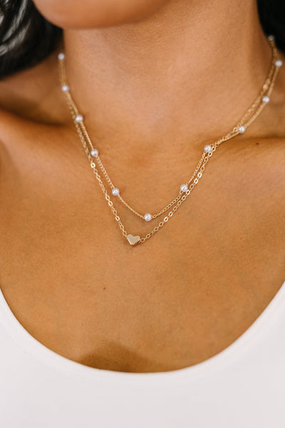 Heart of Gold Pendant Necklace Layered Set in Gold-Womens-Authentically Radd Women's Online Boutique in Endwell, New York