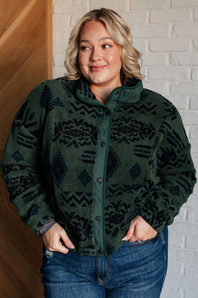 High Perspective Geometric Fleece Jacket-Layers-Authentically Radd Women's Online Boutique in Endwell, New York