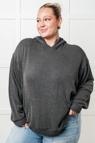 Hold That Thought Rib Knit Hoodie-Tops-Authentically Radd Women's Online Boutique in Endwell, New York