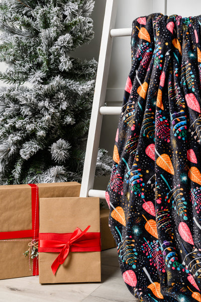 Holiday Fleece Blanket in Neon Trees-Home & Decor-Authentically Radd Women's Online Boutique in Endwell, New York