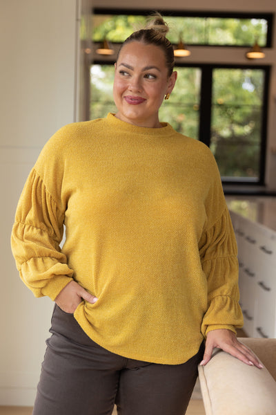 Honey Be Mine Balloon Sleeve Sweater-Tops-Authentically Radd Women's Online Boutique in Endwell, New York