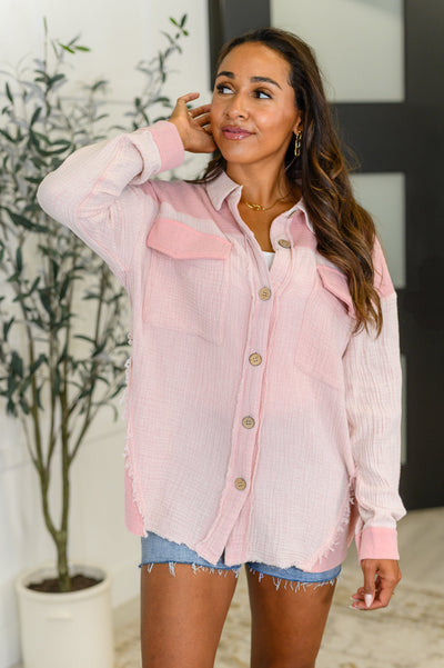 Hot & Unbothered Full Front Button Down Shacket in Pink-Womens-Authentically Radd Women's Online Boutique in Endwell, New York