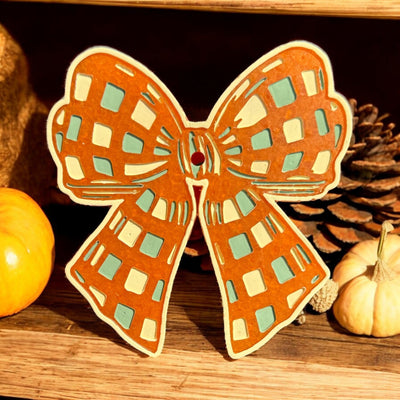 Checkered Fall Bow Freshie-Authentically Radd Women's Online Boutique in Endwell, New York