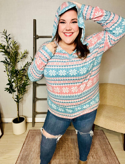 Frosted Cheer Deep V Hoodie-Authentically Radd Women's Online Boutique in Endwell, New York