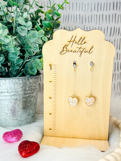 Glitter Heart Drop Studs-Authentically Radd Women's Online Boutique in Endwell, New York