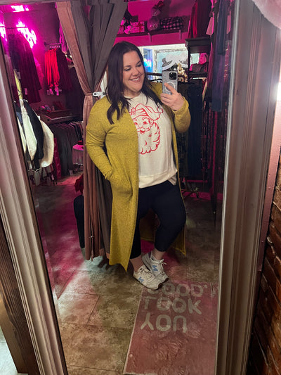 Honey Mustard Harvest Long Carigan-Authentically Radd Women's Online Boutique in Endwell, New York
