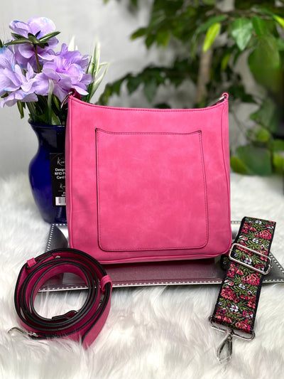 May Crossbody with Guitar Strap in Orchid-Crossbody Bags-Authentically Radd Women's Online Boutique in Endwell, New York