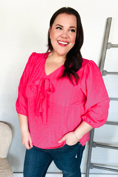 Babydoll coquette Blouse in Pink-Authentically Radd Women's Online Boutique in Endwell, New York
