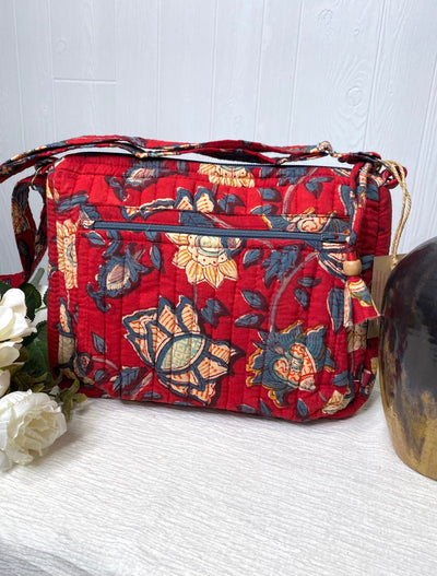 Block Printed Organic Cotton Messenger Bag - Bloomsbury-Authentically Radd Women's Online Boutique in Endwell, New York