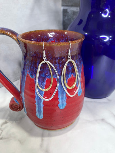 Mixed Metal Double Hoop Earrings-Authentically Radd Women's Online Boutique in Endwell, New York