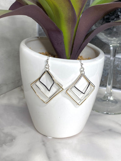 Triple Square Earrings-Accessories-Authentically Radd Women's Online Boutique in Endwell, New York