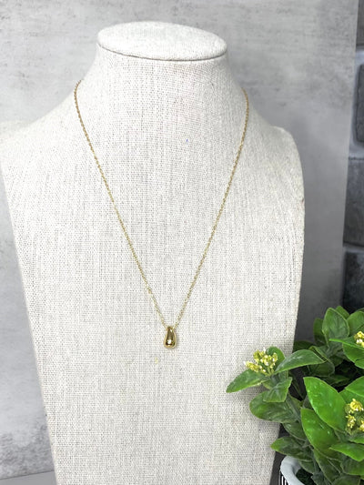 Mini Teardrop Pendant Necklace: Gold-Authentically Radd Women's Online Boutique in Endwell, New York