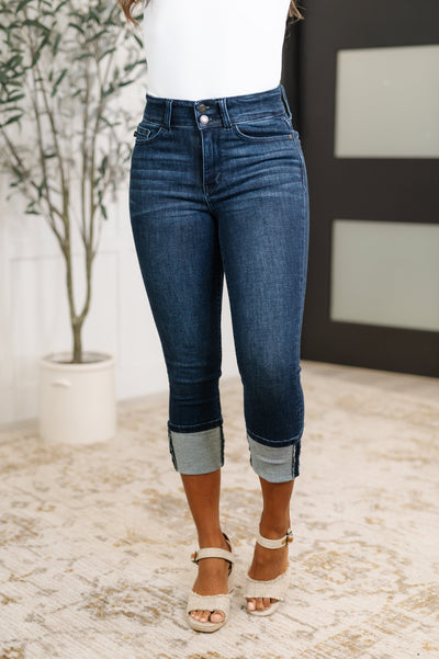 Karen High Rise Double Waist Band Capri Jeans-Womens-Authentically Radd Women's Online Boutique in Endwell, New York