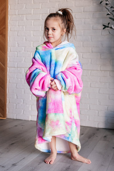 Kids Oversized Hoodie Blanket in Rainbow-Layers-Authentically Radd Women's Online Boutique in Endwell, New York