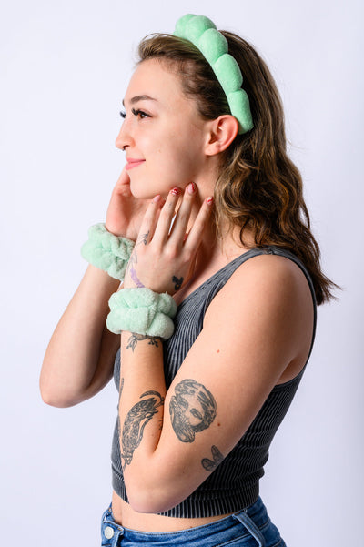 Lost in the Moment Headband and Wristband Set in Green-Health & Beauty-Authentically Radd Women's Online Boutique in Endwell, New York