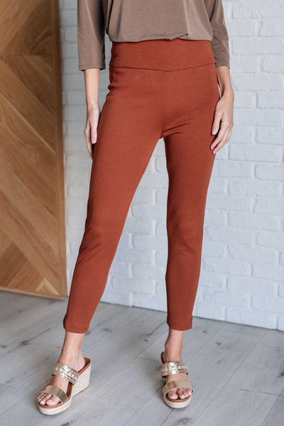 Magic Ankle Crop Skinny Pants in Rust-Bottoms-Authentically Radd Women's Online Boutique in Endwell, New York