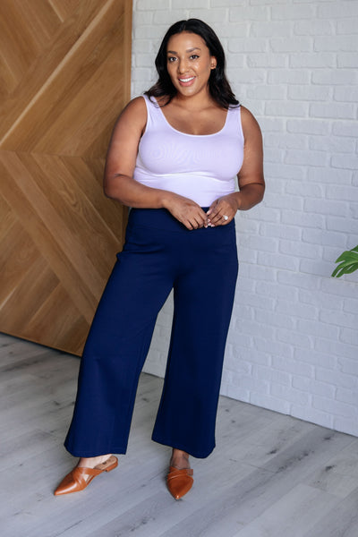 Magic Wide Leg Crop Pants in Navy-Bottoms-Authentically Radd Women's Online Boutique in Endwell, New York