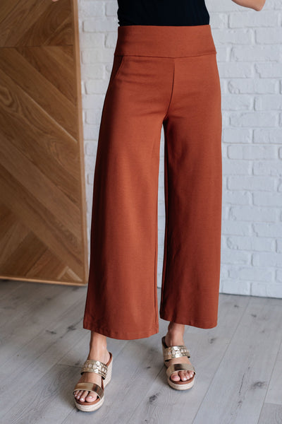 Magic Wide Leg Crop Pants in Rust-Bottoms-Authentically Radd Women's Online Boutique in Endwell, New York