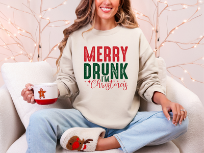 Merry Drunk Graphic Tee and Sweatshirt-Womens-Authentically Radd Women's Online Boutique in Endwell, New York