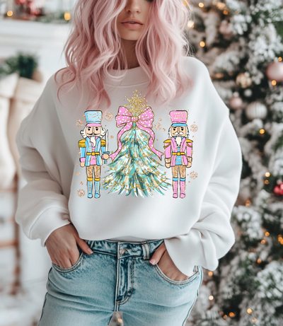 Nutcracker Wonderland in White Graphic Tee and Sweatshirt-Womens-Authentically Radd Women's Online Boutique in Endwell, New York