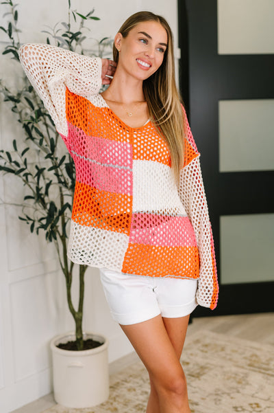 Off the Grid Net Color Block Layering Top-Womens-Authentically Radd Women's Online Boutique in Endwell, New York