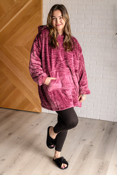 Oversized Velour Blanket Hoodie in Purple-Layers-Authentically Radd Women's Online Boutique in Endwell, New York