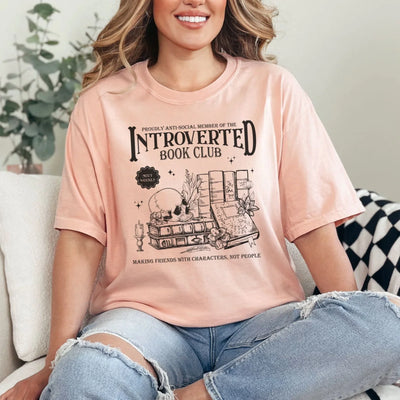 Introverted Book Club Graphic Tee-Womens-Authentically Radd Women's Online Boutique in Endwell, New York