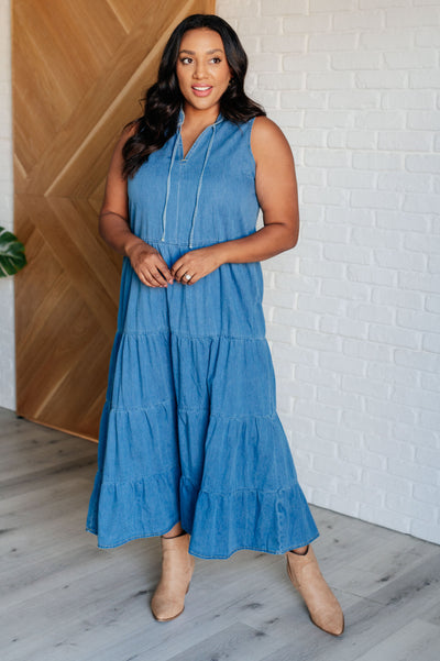 Perfect Choice Denim Maxi Dress-Dresses-Authentically Radd Women's Online Boutique in Endwell, New York