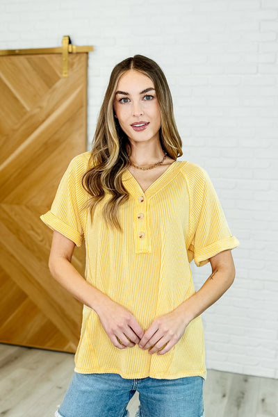 Plain and Sassy V-Neck Tee in Lemonade-Womens-Authentically Radd Women's Online Boutique in Endwell, New York