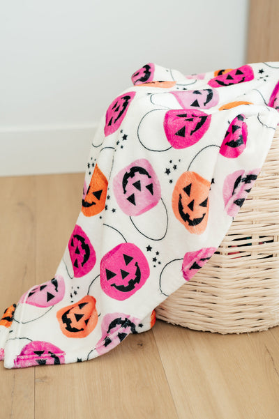 PREORDER: Halloween Fleece Blanket in Colorful Jacks-Womens-Authentically Radd Women's Online Boutique in Endwell, New York