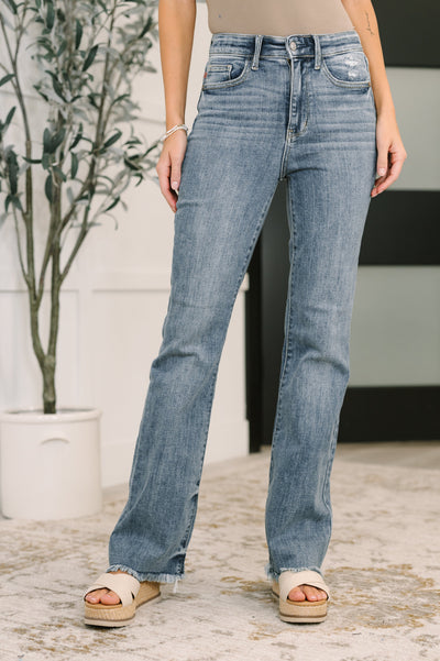 Robin High Waist Bootcut with Fray Hem-Womens-Authentically Radd Women's Online Boutique in Endwell, New York