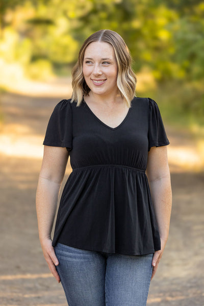 Emery Ruffle Top - Black-Tops-Authentically Radd Women's Online Boutique in Endwell, New York