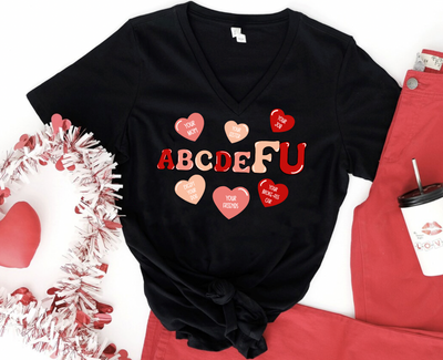 ABCDEFU❤️🖤-Graphic Tee-Authentically Radd Women's Online Boutique in Endwell, New York