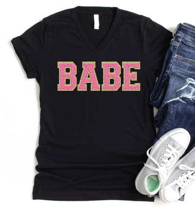 BABE Patch Letter (Printed)-Graphic Tee-Authentically Radd Women's Online Boutique in Endwell, New York