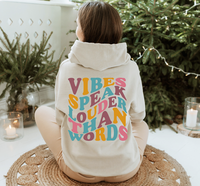 Vibes Speak Louder Than Words-Graphic Tee-Authentically Radd Women's Online Boutique in Endwell, New York