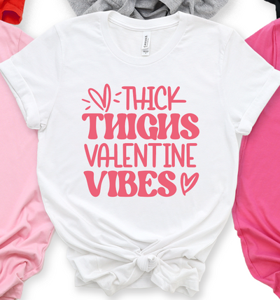 Thick Thighs Valentine Vibes-Graphic Tee-Authentically Radd Women's Online Boutique in Endwell, New York