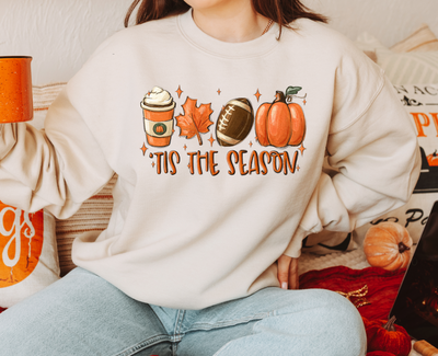 Tis The Season(pumpkin spice, leave football)-Graphic Tee-Authentically Radd Women's Online Boutique in Endwell, New York