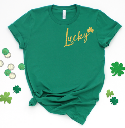 Lucky Glitter Puff-Graphic Tee-Authentically Radd Women's Online Boutique in Endwell, New York