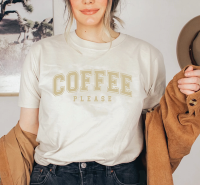 (PUFF INK) COFFEE PLEASE Tshirt-Graphic Tee-Authentically Radd Women's Online Boutique in Endwell, New York