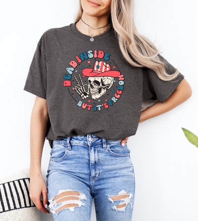 Dead Inside but It's Freedom-Graphic Tee-Authentically Radd Women's Online Boutique in Endwell, New York