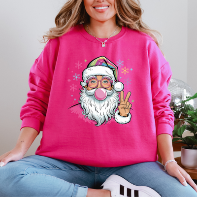 Preppy Santa & Bubblegum Graphic Tee and Sweatshirt-Womens-Authentically Radd Women's Online Boutique in Endwell, New York