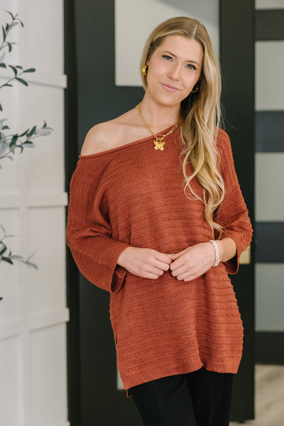 Slouchy Gal Off Shoulder Textured Top-Womens-Authentically Radd Women's Online Boutique in Endwell, New York