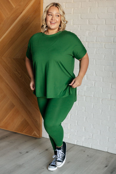 Soft Serve Brushed Microfiber Set in Dark Green-Athleisure-Authentically Radd Women's Online Boutique in Endwell, New York