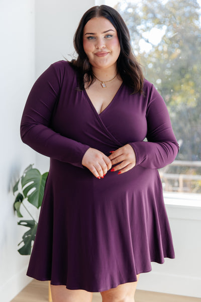 Solution to Everything Long Sleeve Skort Dress-Dresses-Authentically Radd Women's Online Boutique in Endwell, New York